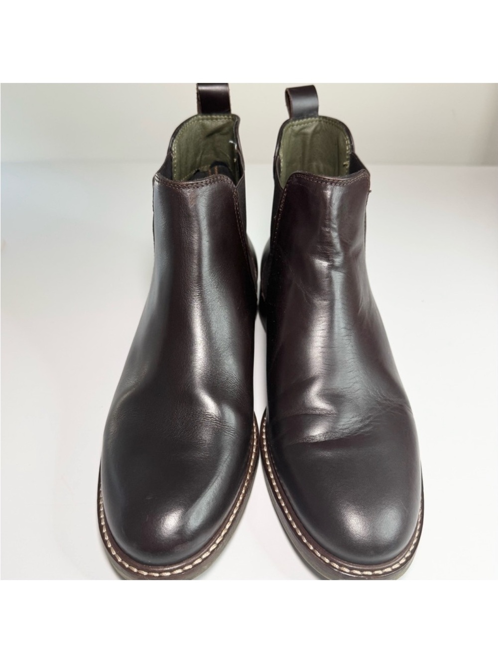 Men's BARBOUR Brown Leather Chelsea Boots - Classic Slip-On Style. UK SIZE 7. - Picture 2 of 8